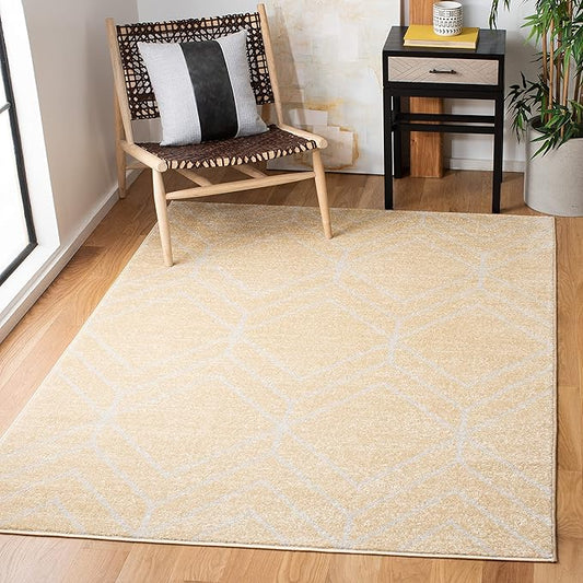 SAFAVIEH Adirondack Collection Area Rug - 5'1" x 7'6", Gold & Light Grey, Modern Geometric Design, Non-Shedding & Easy Care, Ideal for High Traffic Areas in Living Room, Bedroom (ADR241D)