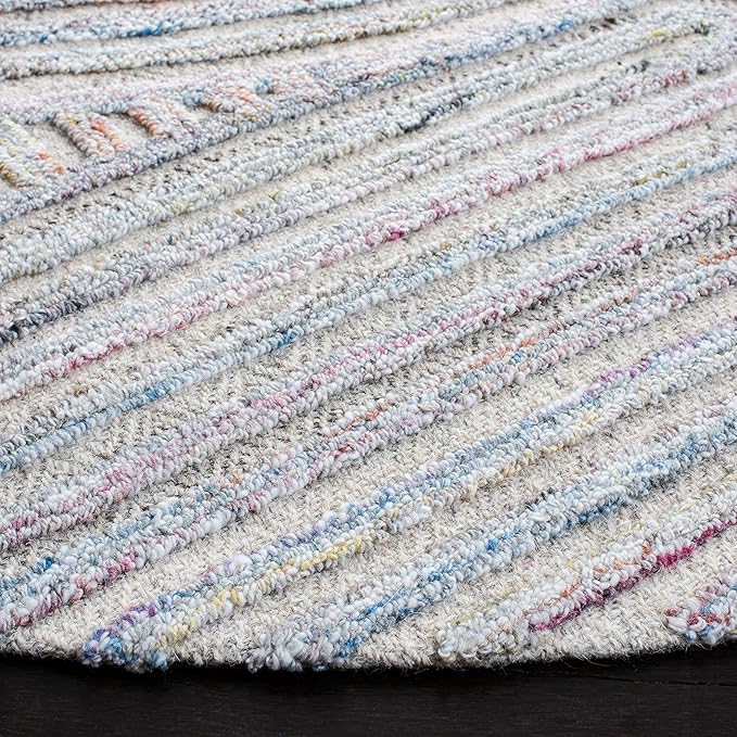 SAFAVIEH South Hampton Collection 6' Round Pink / Blue SHA301U Handmade Abstract Wool Area Rug