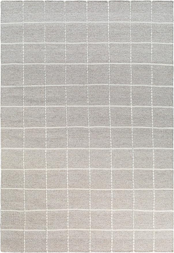 Mark&Day Wool Rugs, 4x6 Ishaq Cottage Sterling Grey Area Rug, Grey Ash Silver Carpet for Living Room, Bedroom or Kitchen (3'6" x 5'6")