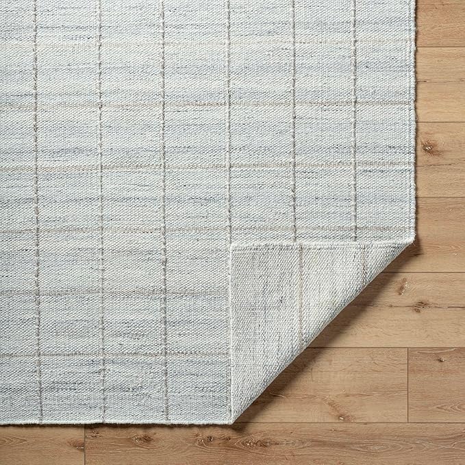 Mark&Day Wool Rugs, 2x3 Ishaq Cottage Metallic - Silver Area Rug, Grey Silver Carpet for Living Room, Bedroom or Kitchen (2' x 3')