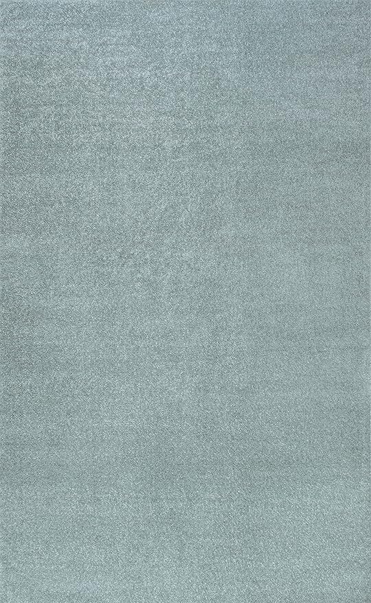 Eyely UES100S-4 Supersoft Haze Solid Low-Pile Indoor Area Rug Casual;Contemporary;Solid;Traditional, Bedroom, Kitchen, Living Room, Easy-Cleaning, Non-Shedding, 4 X 6, Light Blue