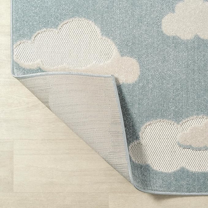 JONATHAN Y Hedwig High-Low Cloud Blue 5x8 Indoor/Outdoor Area Rug, Youth Scandi, Kids, Modern, Cottage, Transitional for Bedroom,Kitchen,Living Room,Non Shedding,Easy-Washing (SCN105A-5)