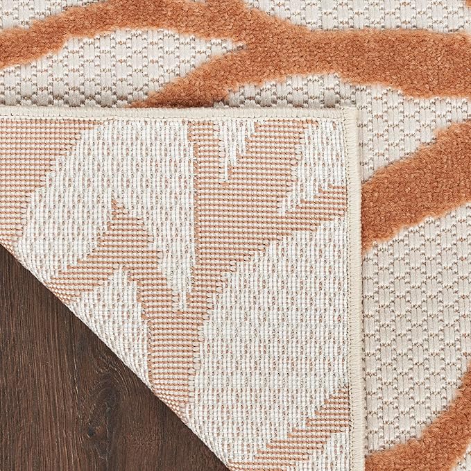 Nourison Home Aloha Indoor-Outdoor Ivory Multicolor 7'10" x 10'6" Area Rug, Easy Cleaning, Non Shedding, Bed Room, Living Room, Dining Room, Backyard, Deck, Patio (8x11)