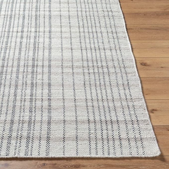 Mark&Day Wool Rugs, 9x12 Ishaq Cottage Slate Area Rug, Grey Silver Carpet for Living Room, Bedroom or Kitchen (8'10" x 12')