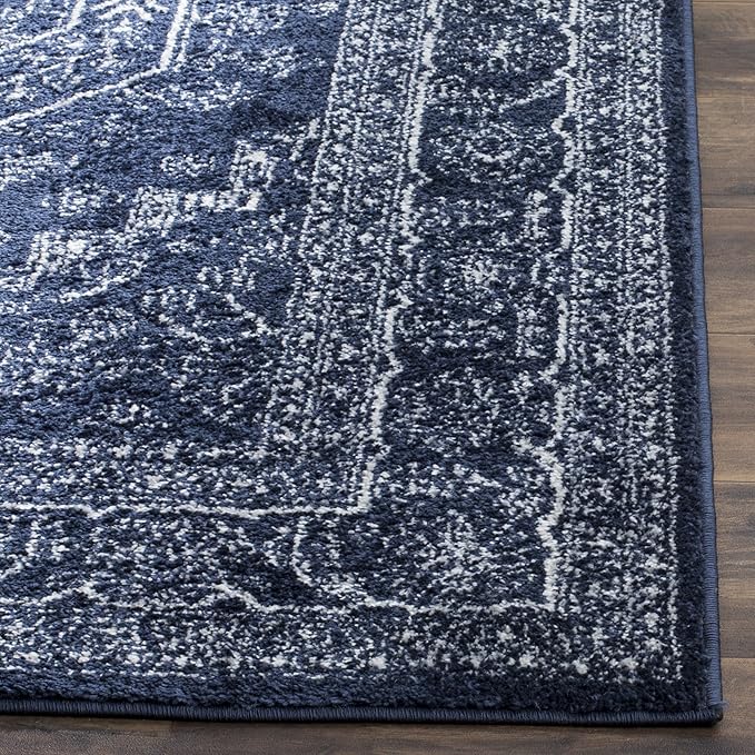 SAFAVIEH Adirondack Collection Runner Rug - 2'6" x 14', Navy & Ivory, Oriental Medallion Design, Non-Shedding & Easy Care, Ideal for High Traffic Areas in Living Room, Bedroom (ADR108N)
