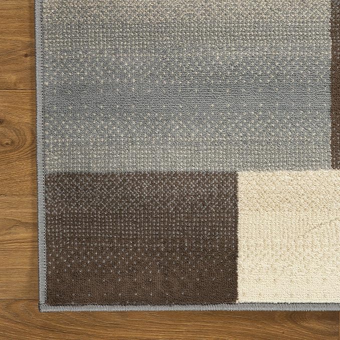 Superior Indoor Area Rug, Jute Backing, Home Decor for Bedroom, Living Room, Office, Kitchen, Hallway, Floor Cover, Patchwork, Color Block, Plush, Clifton Collection, 2' x 3', Multi Color