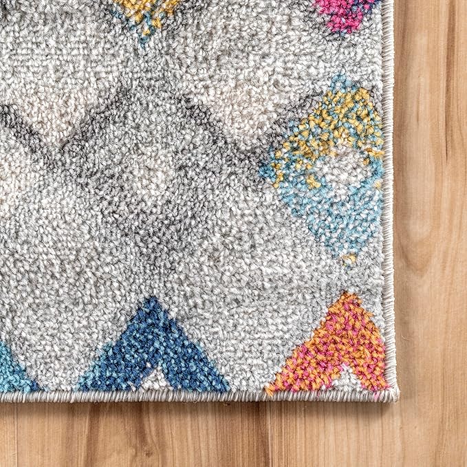 nuLOOM 2x10 Moroccan Blythe Area Rug, Multicolor, Faded Bohemian Design, Stain Resistant, For Bedroom, Dining Room, Living Room, Hallway, Office, Kitchen, Entryway