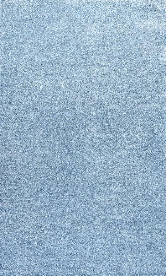 Eyely UES100F-5 Supersoft Haze Solid Low-Pile Indoor Area Rug Casual;Contemporary;Solid;Traditional, Bedroom, Kitchen, Living Room, Easy-Cleaning, Non-Shedding, 5 X 8, Classic Blue
