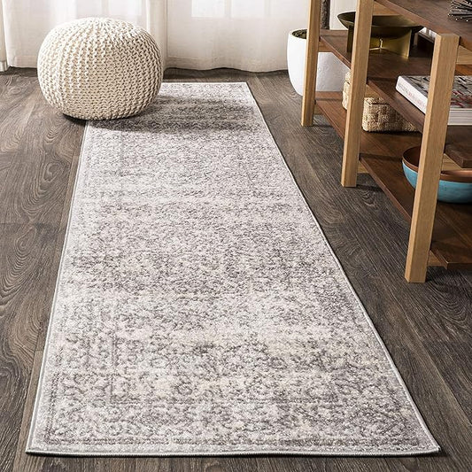 JONATHAN Y Bohemian Ferro Filigree Gray/Dark Gray Runner Rug, 2x8, Vintage, Casual, Transitional, Easy-Cleaning for Living Room, Bedroom, Kitchen, Pet Friendly, Non-Shedding (BMF108D-28)