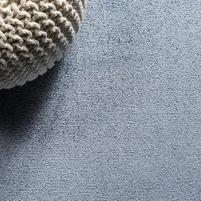 Eyely UES100F-3OV Supersoft Haze Solid Low-Pile Indoor Area Rug Casual;Contemporary;Solid;Traditional, Bedroom, Kitchen, Living Room, Easy-Cleaning, Non-Shedding, 3 X 5 Oval, Classic Blue