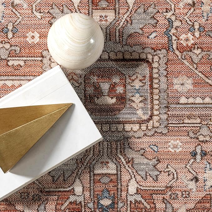 nuLOOM Harriet Vintage Medallion Fringe Area Rug - 2x10 Runner Rug Traditional Blue/Multicolor Rugs for Living Room Bedroom Dining Room Entryway Hallway Kitchen