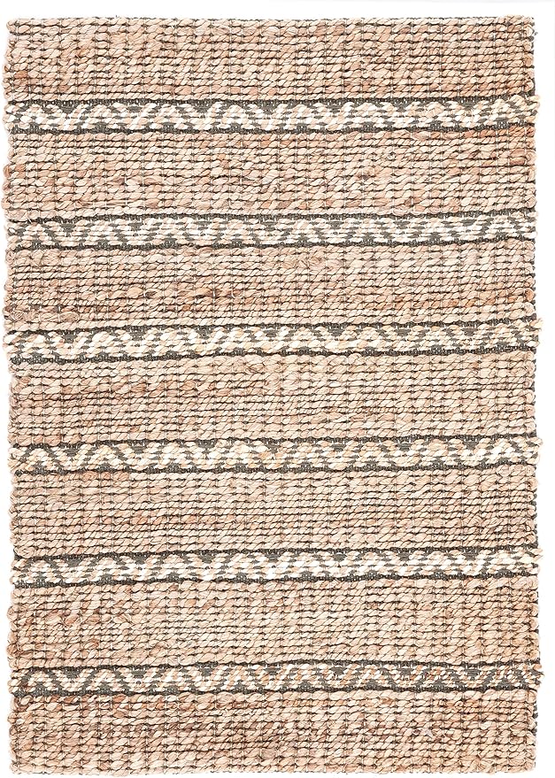 SAFAVIEH Natural Fiber Collection Accent Rug - 3' x 5', Olive & Natural, Handmade Flat Weave Stripe Jute & Cotton Jute, Ideal for High Traffic Areas in Entryway, Living Room, Bedroom (NFB655X)