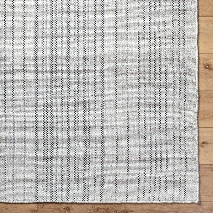 Mark&Day Wool Rugs, 9x12 Ishaq Cottage Slate Area Rug, Grey Silver Carpet for Living Room, Bedroom or Kitchen (8'10" x 12')