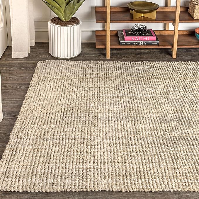 JONATHAN Y Hiro Hand Woven Chunky Jute Ivory Indoor Area Rug, 3x5, Bohemian, Transitional, Easy-Cleaning for Living Room, Bedroom, Kitchen, Pet Friendly, Non-Shedding (NFR103A-3)