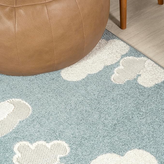 JONATHAN Y Hedwig High-Low Cloud Blue 3x5 Indoor/Outdoor Area Rug, Youth Scandi, Kids, Modern, Cottage, Transitional for Bedroom,Kitchen,Living Room,Non Shedding,Easy-Washing (SCN105A-3)