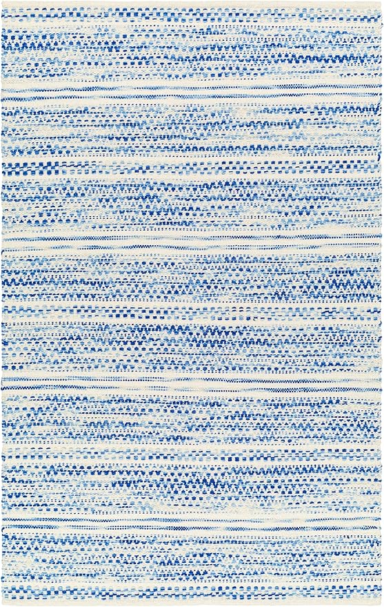 Mark&Day Wool Rugs, 9x12 Marie Global Dark Blue Area Rug, Blue Beige Carpet for Living Room, Bedroom or Kitchen (8'10" x 12')