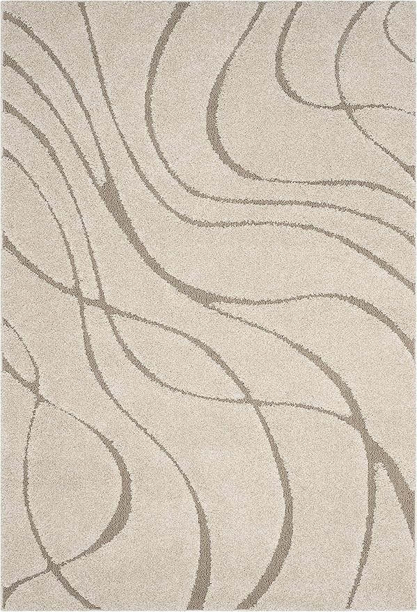 SAFAVIEH Area Rug 8x10 - Florida Shag Collection - Large - Cream & Beige, Non-Shedding & Easy Cleaning, Plush Thick Pile, Ideal for Living Room, Bedroom, Dining Space (SG471-1113)