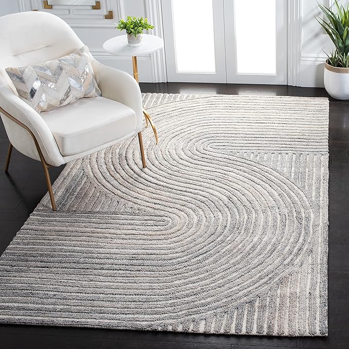 SAFAVIEH South Hampton Collection 5' x 8' Beige SHA301B Handmade Abstract Wool Area Rug