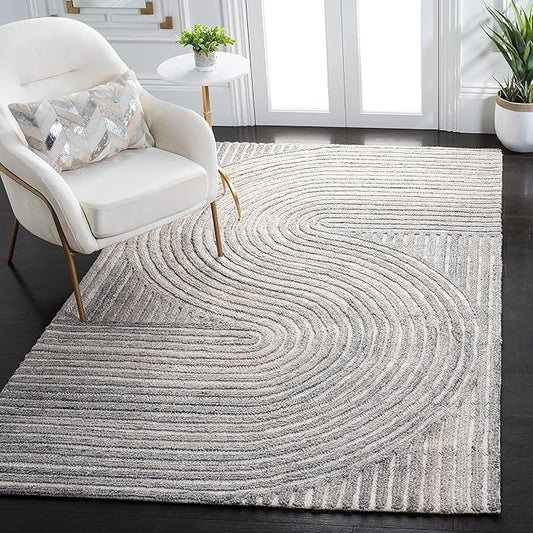 SAFAVIEH South Hampton Collection 5' x 8' Beige SHA301B Handmade Abstract Wool Area Rug