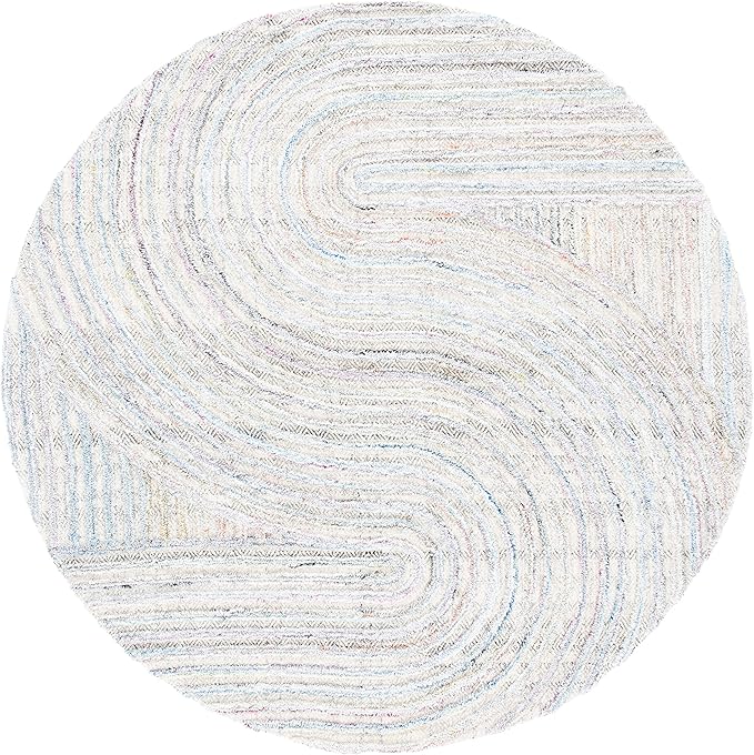 SAFAVIEH South Hampton Collection 6' Round Pink / Blue SHA301U Handmade Abstract Wool Area Rug