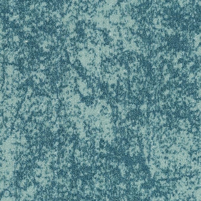 Antep Rugs Alfombras Modern Bordered 5x7 Non-Skid (Non-Slip) Low Profile Pile Rubber Backing Indoor Area Rugs (Blue, 5' x 7' Oval)